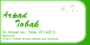 arpad tobak business card